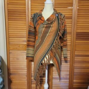 Bohemian Striped Cardigan - Multicolor